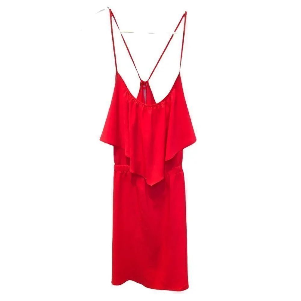 American Eagle Outfitters dress mini, bright coral strappy elastic waist Medium